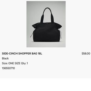 18L cinch Tote bag lulu🍋